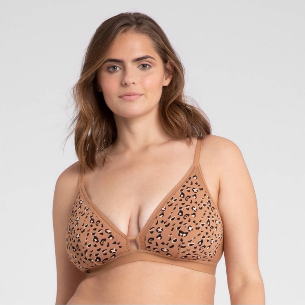 NWT LIVELY Women's Leopard Print Busty Mesh Trim Bralette